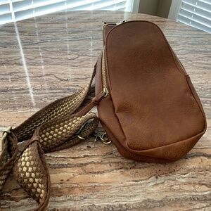 Brown leather crossbody